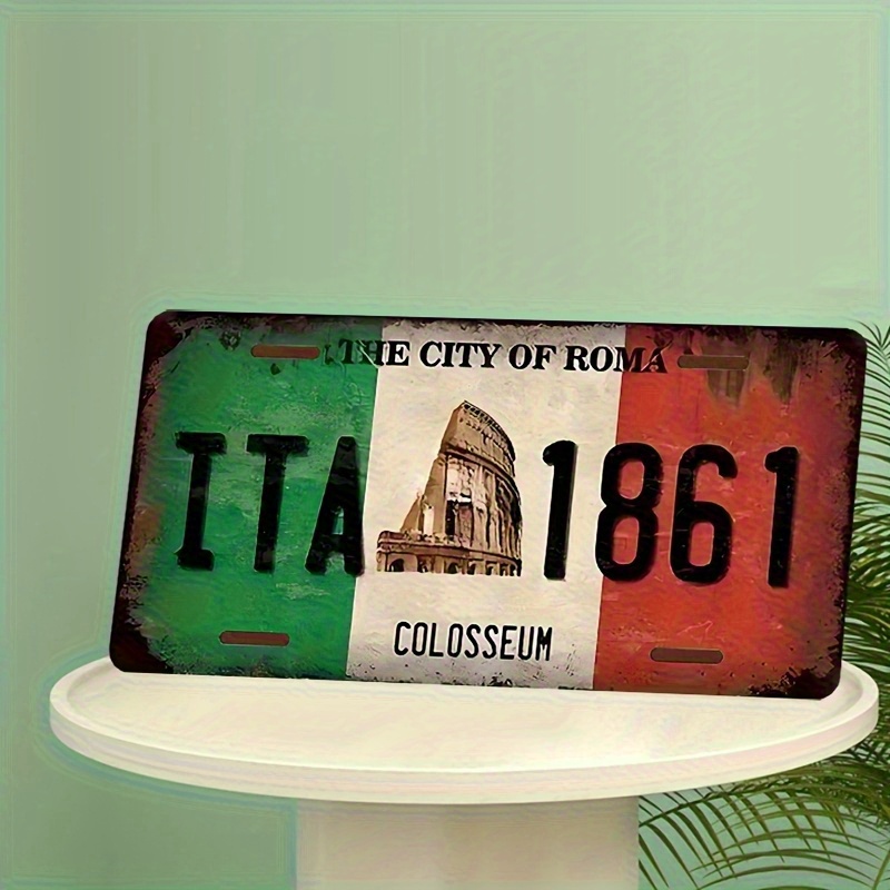 Vintage Collectible Plates - Placa de Matrícula Vintage de Aluminio