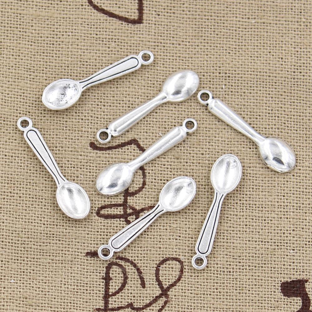 Vintage Collectible Spoons - 30 Uds Charms cuchara cocina 24x6mm