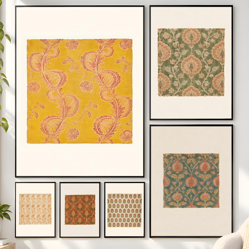 Vintage Collectible Posters - Colección de textiles con motivos florales