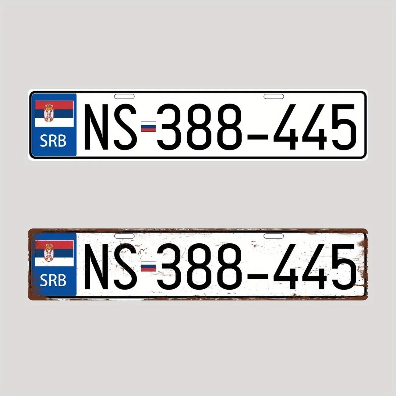 Vintage Collectible Plates - Placa de matrícula de metal serbia