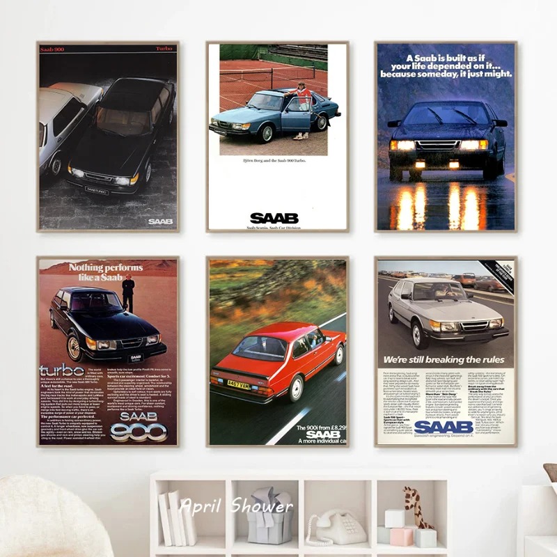 Vintage Collectible Posters - Póster clásico Vintage Saab 900 Turbo
